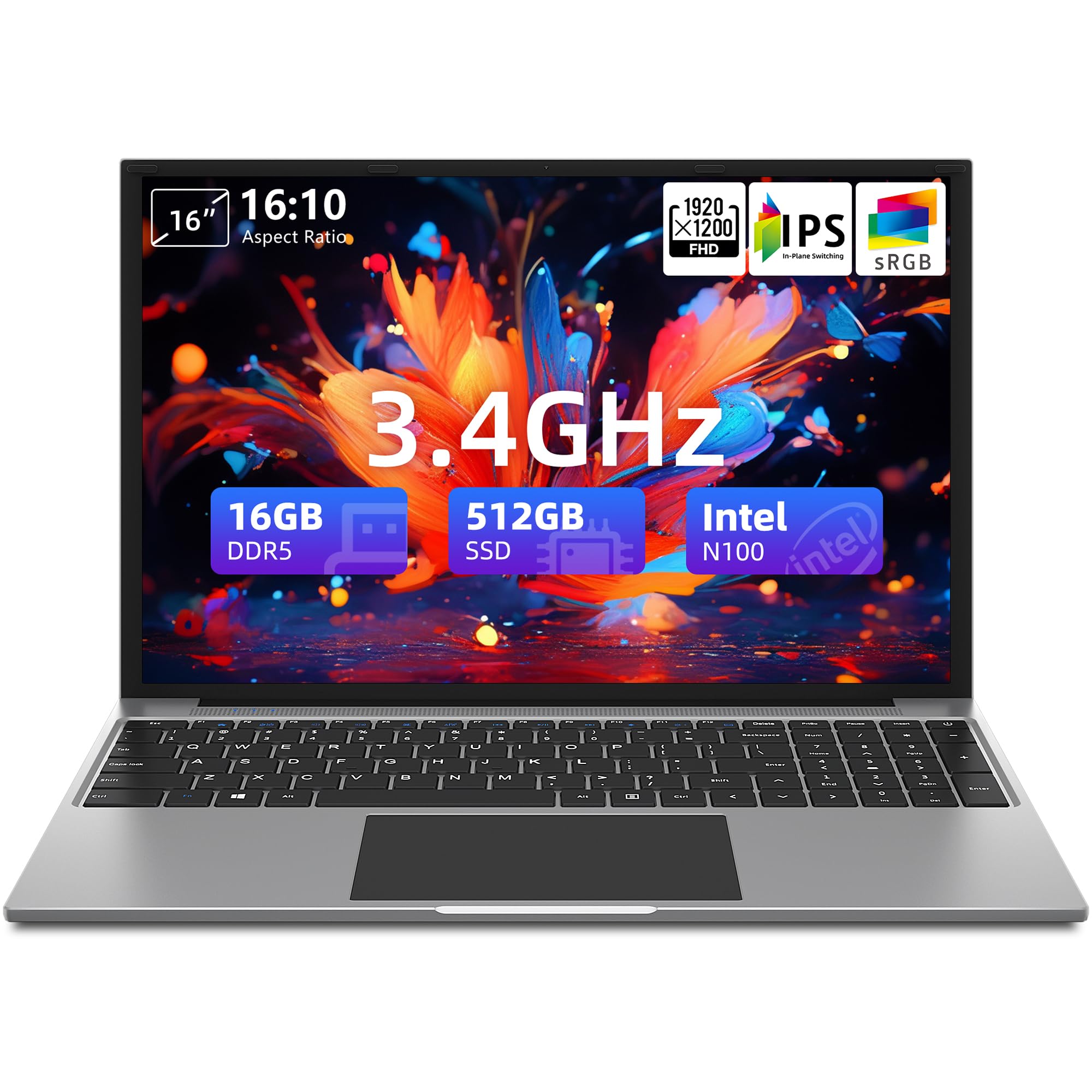 Intel N100 12GB DDR5 512GB SSD ノートPC Amazon.com: Laptop 16”, 16GB DDR5 512GB SSD, Quad Core N100