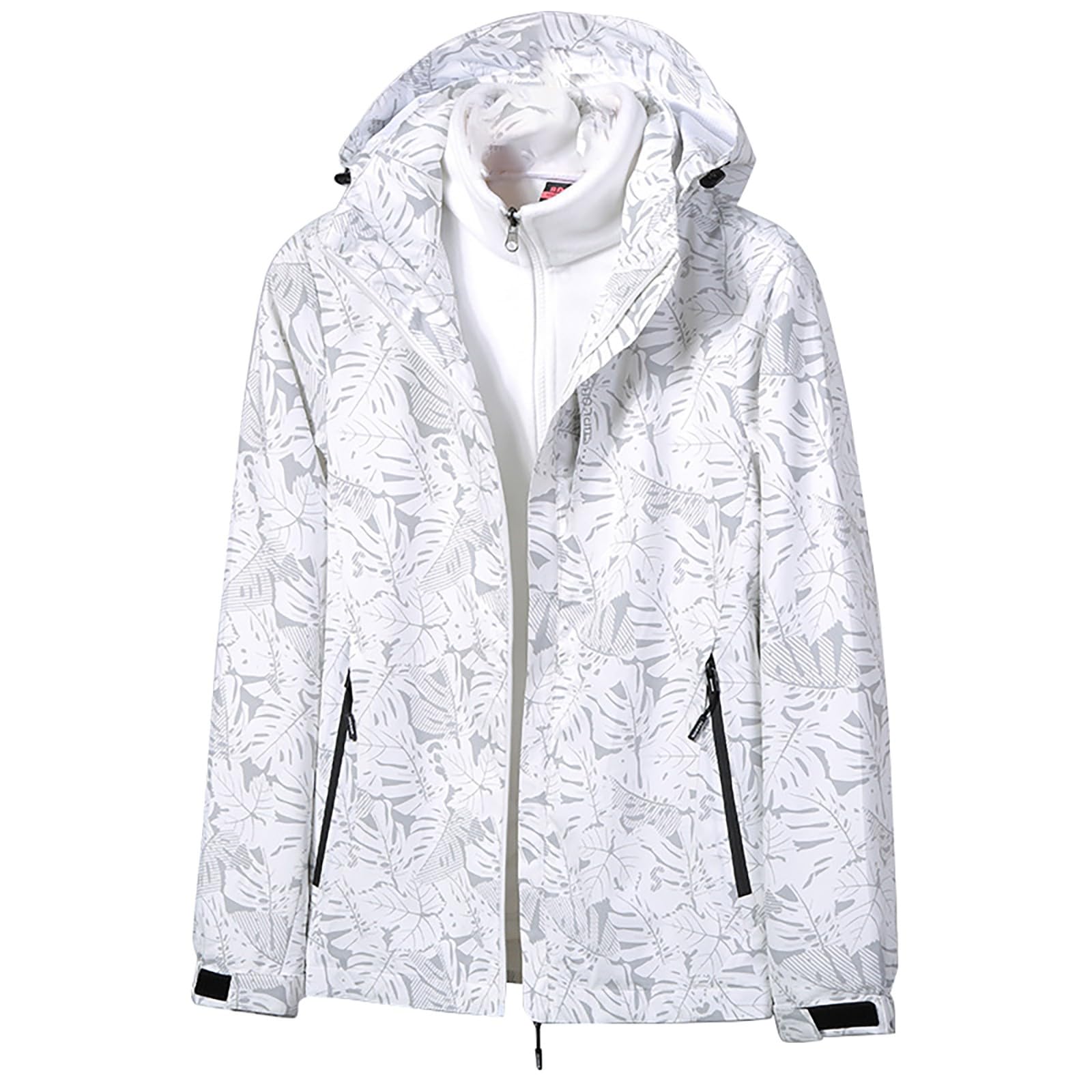 Chubasquero para mujer, senderismo, chubasquero para mujer, forrado, impermeable, cálido, bolsillos con cremallera, chaqueta de invierno, chaqueta deportiva, chaqueta térmica con cremallera completa