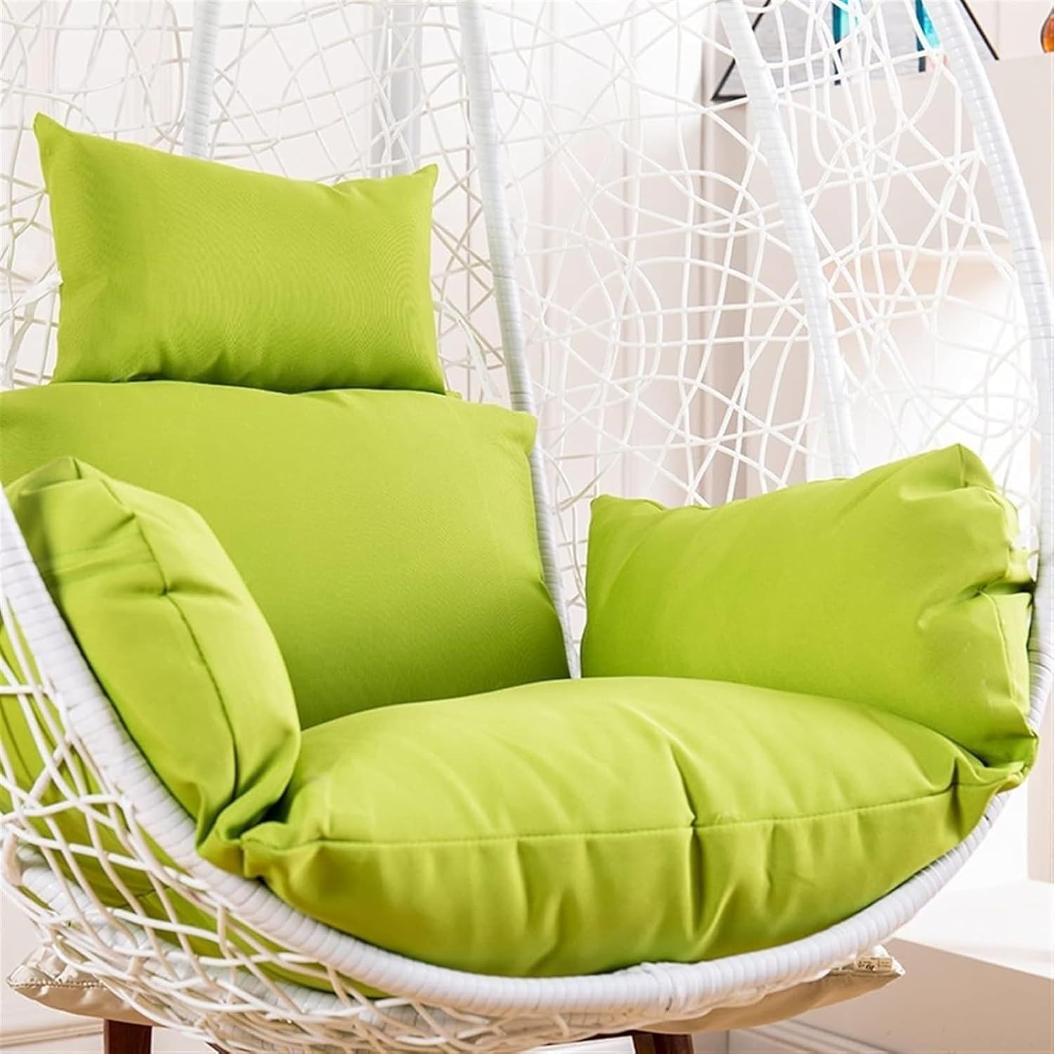 Hanging Egg Chair Cushion Cover - Waterproof Outdoor Single Seat Swing Egg Chair Cushion Cover with Zipper (Only Cover)(A)