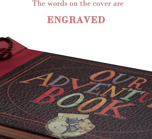 Miniatura 2 de Nuestro libro de aventuras hecho a mano de 11.92 x 7.62 pulgadas encuadernado en cuero con 80 páginas, letras en relieve, inspirado en 'Up', ideal