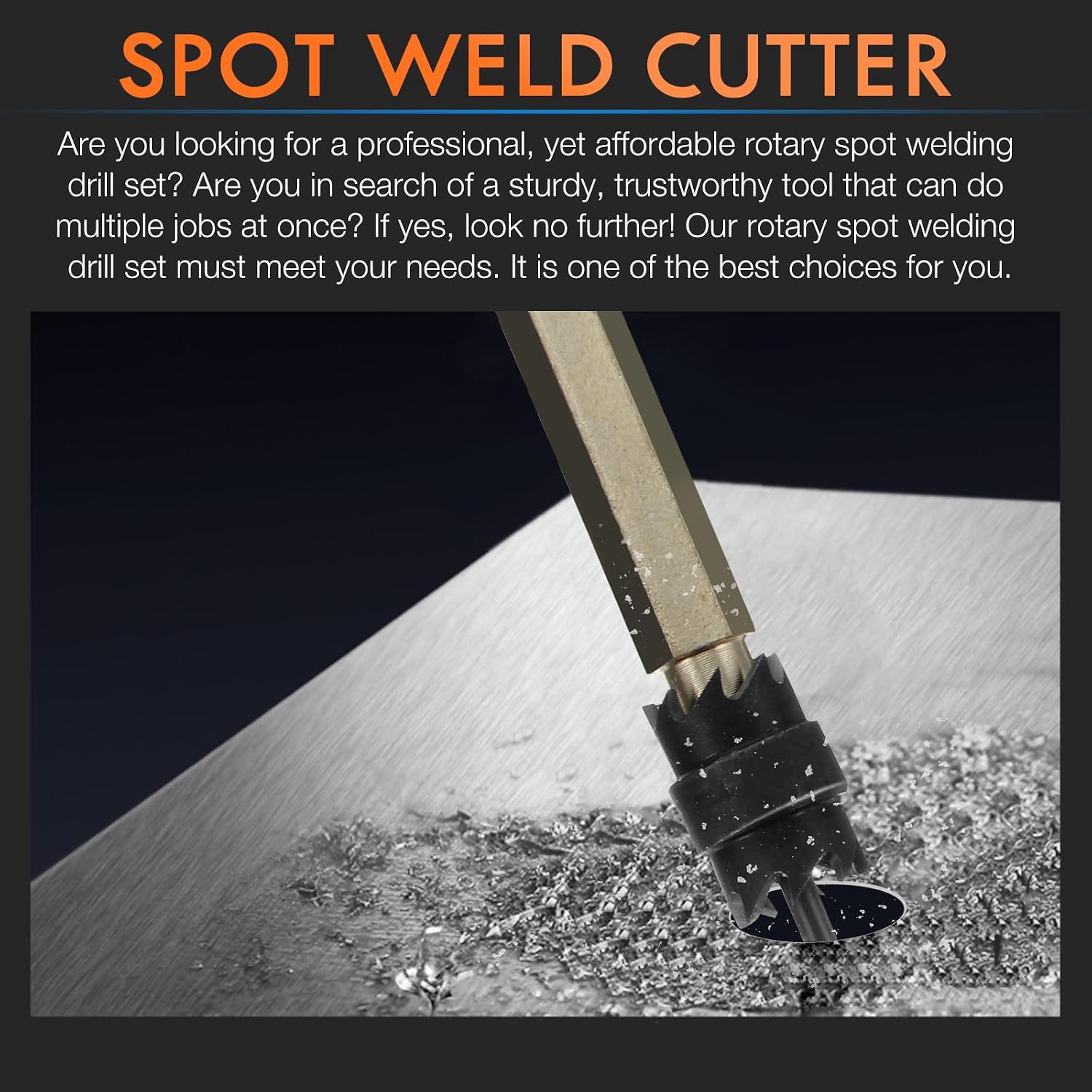 Spot Welding Cutter Tool Set for Thin Metal Sheets with Stainless Steel Construction, Practical Spot Weld Drill Remover for Automotive and Metalworking Applications