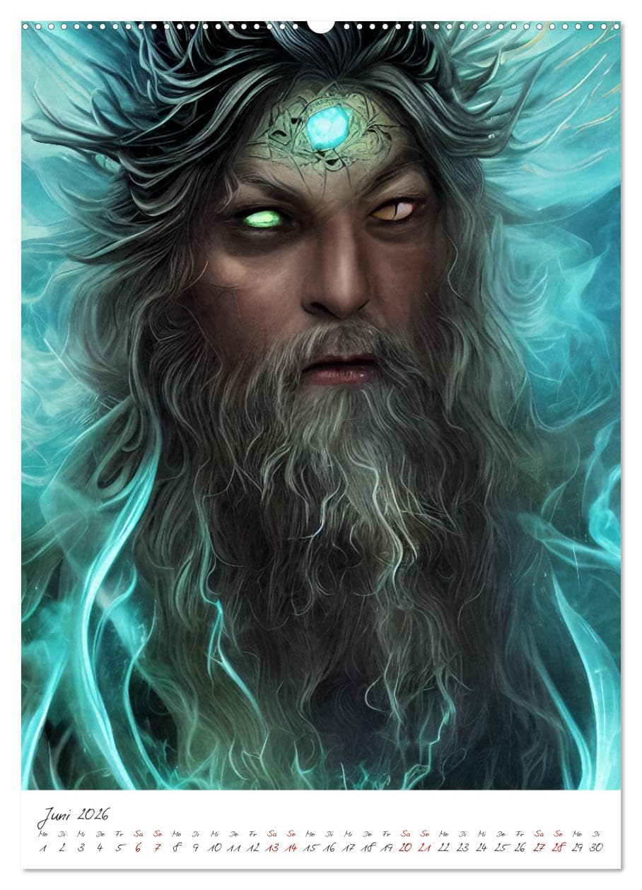 Dark Fantasy Art - Helden und Monster (Wandkalender 2026 DIN A2 hoch), CALVENDO Monatskalender: Monster und Helden portraitiert in zwölf Monaten (CALVENDO Kunst)