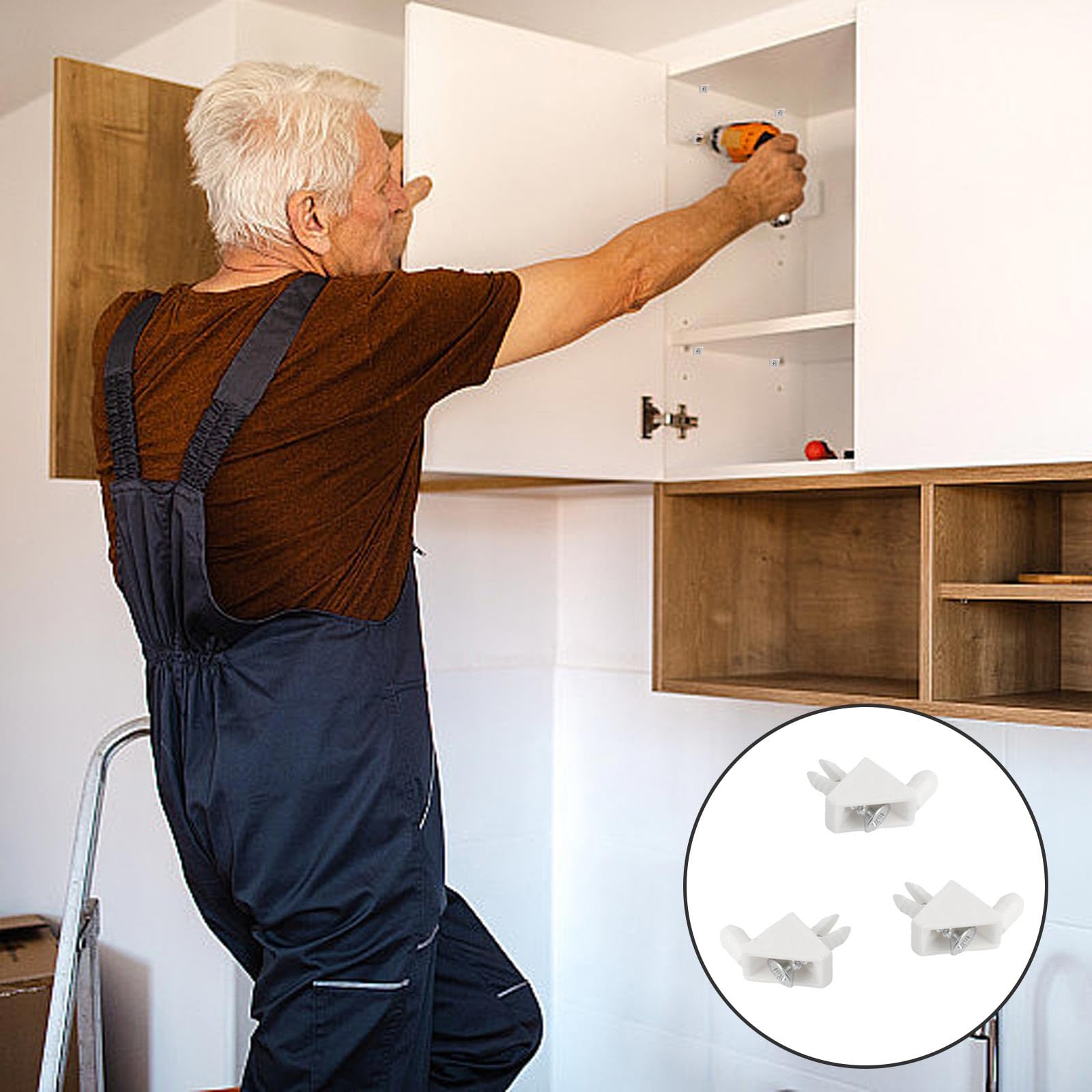 Armoire Vitrine Amig - Support | Forme Ronde | 15 X 7 X 19 Mm | 8 Pièces | Idéal Pour Le Maintien Des étagères D'armoire, De Vitrines Ou D'étagères | Fixation Etagere Vitrine