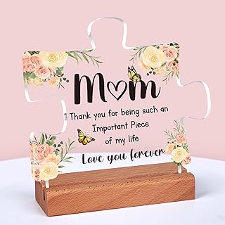 Mum Birthday Gifts - Engraved Puzzle Shaped Acrylic Plaque Gifts for Mum, Birthday Gifts for Mum, Mum Gifts, Presents for Mum, Happy Birthday Mum, Gifts for Mum on Her Birthday, Mum Birthday Presents