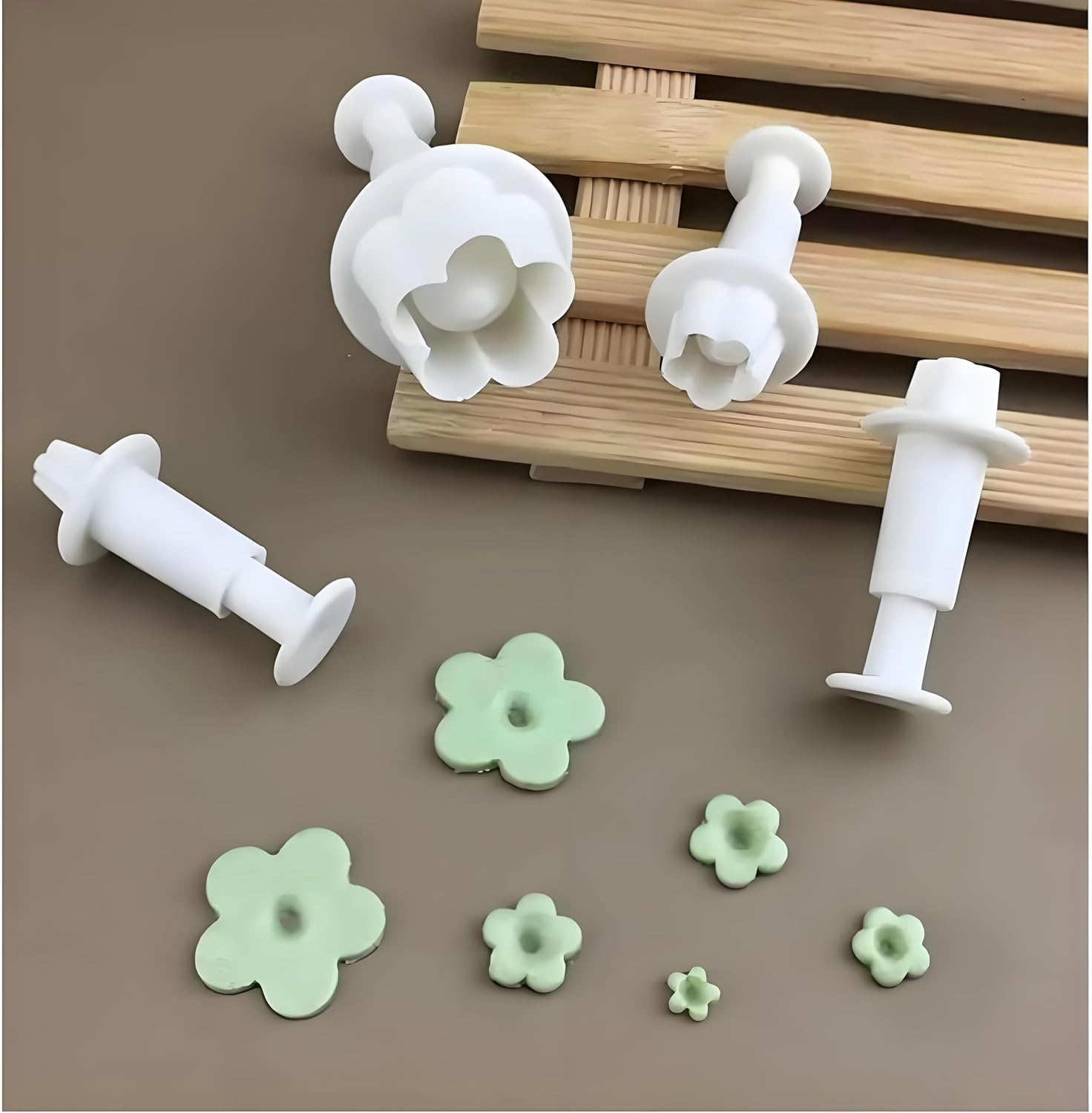 4Pcs Flower Plunger Cookie Cutters | Silicone Blossom Fondant Mold for DIY Cake Decorating | Wedding Sugarcraft Baking Tools - Image 7