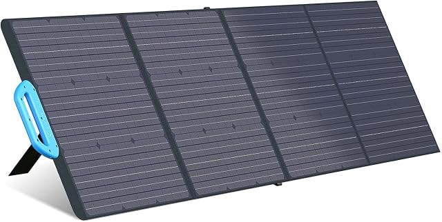 BLUETTI Solar Panel PV200, 200 Watt Solar Panel for Power Station EB3A/EB55/EB70/AC200P/AC200MAX/AC300, Portable Solar Panel w/Adjustable Kickstands, Foldable Solar Charger for RV, Camping, Blackout