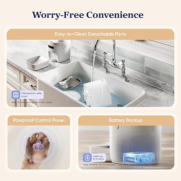 PAWSYNC Automatic Cat Feeder,WiFi Smart Scale Tracks Pet's Food Intake, App Remote Feeding, 3.6L Timed Food Dispenser for Cats and Dogs, Up to 10 Meals Per Day, Stainless Steel Bowl, Dual Power Supply