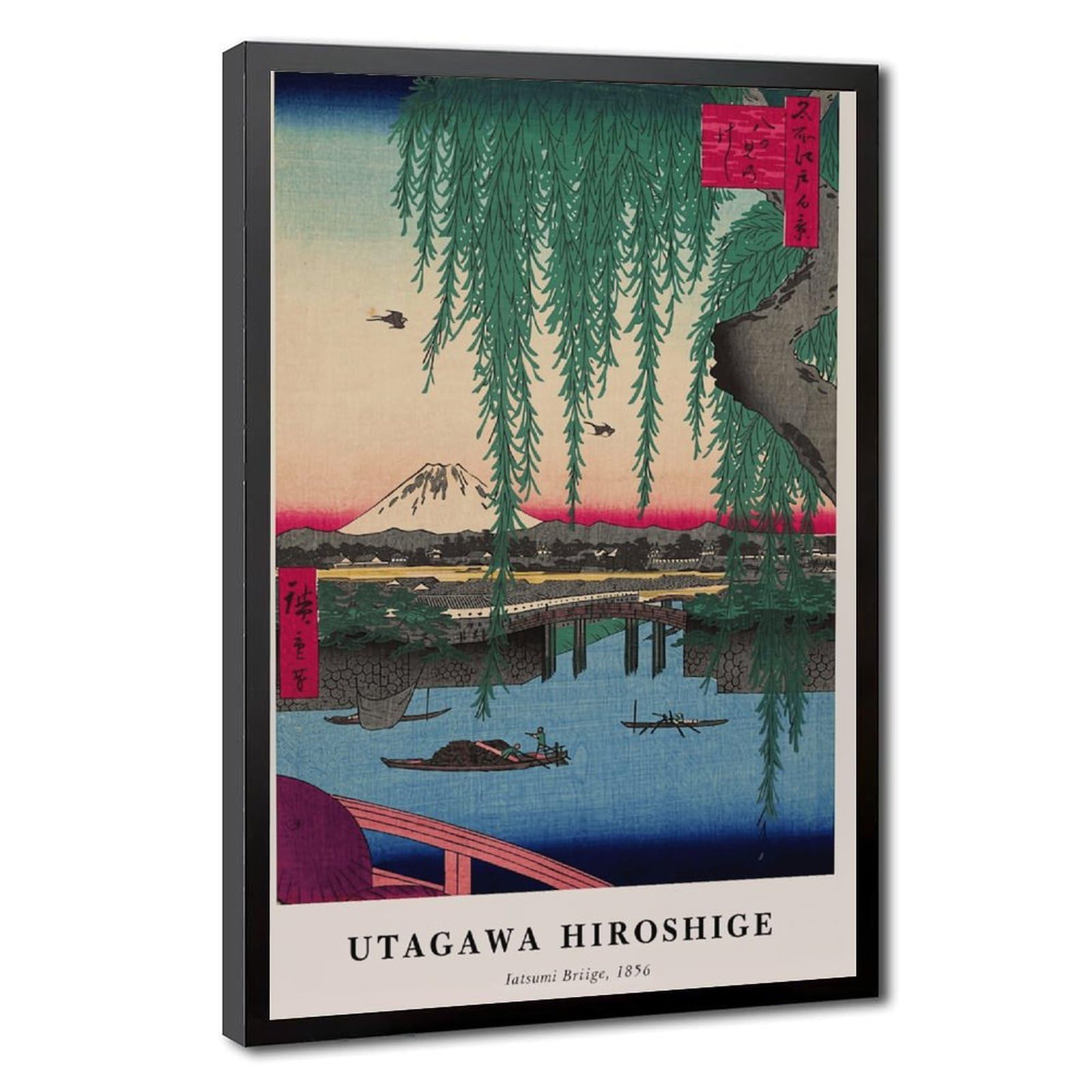 ELKPDOE Stampa di Utagawa Hiroshige, Yatsumi Bridge Poster su tela