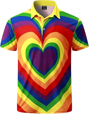 LINOCOUTON Mens American Patriotic Flag Pride Day Golf Polo Juneteenth Cinco De Mayo Short Sleeve Shirt