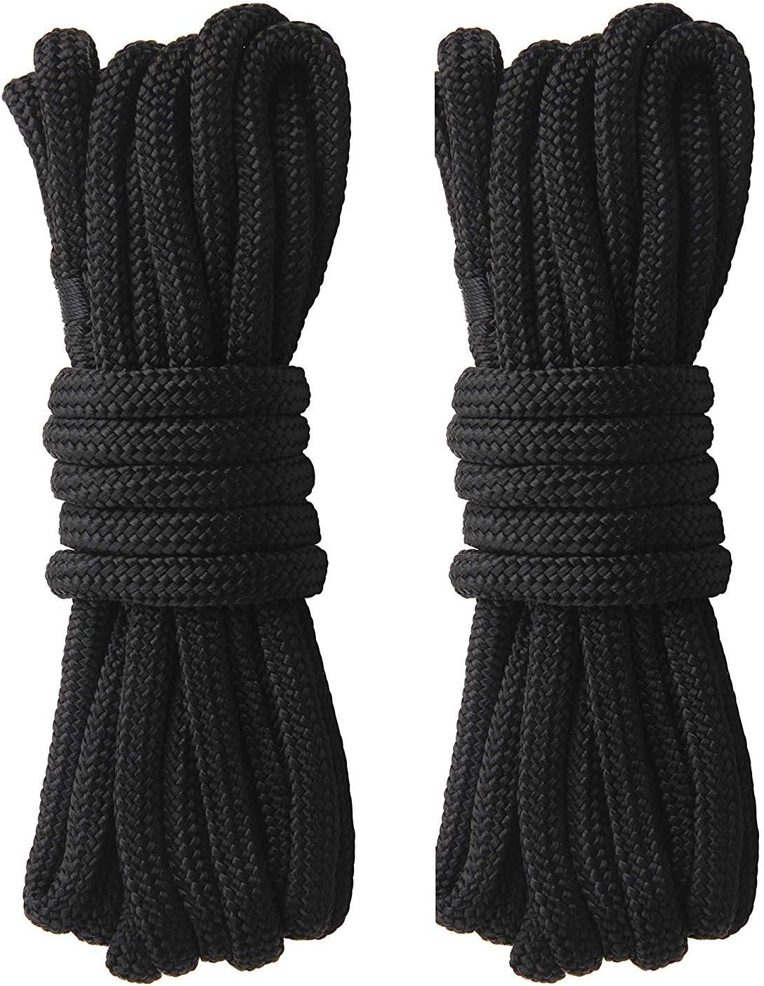 Dock Lines Rope-2pack 25FT Double Braided Boat Docking Lines Mooring Lines with 12inch Eyelet Anchor Line Boat Equipment(Dia:3/8"-2pcs)