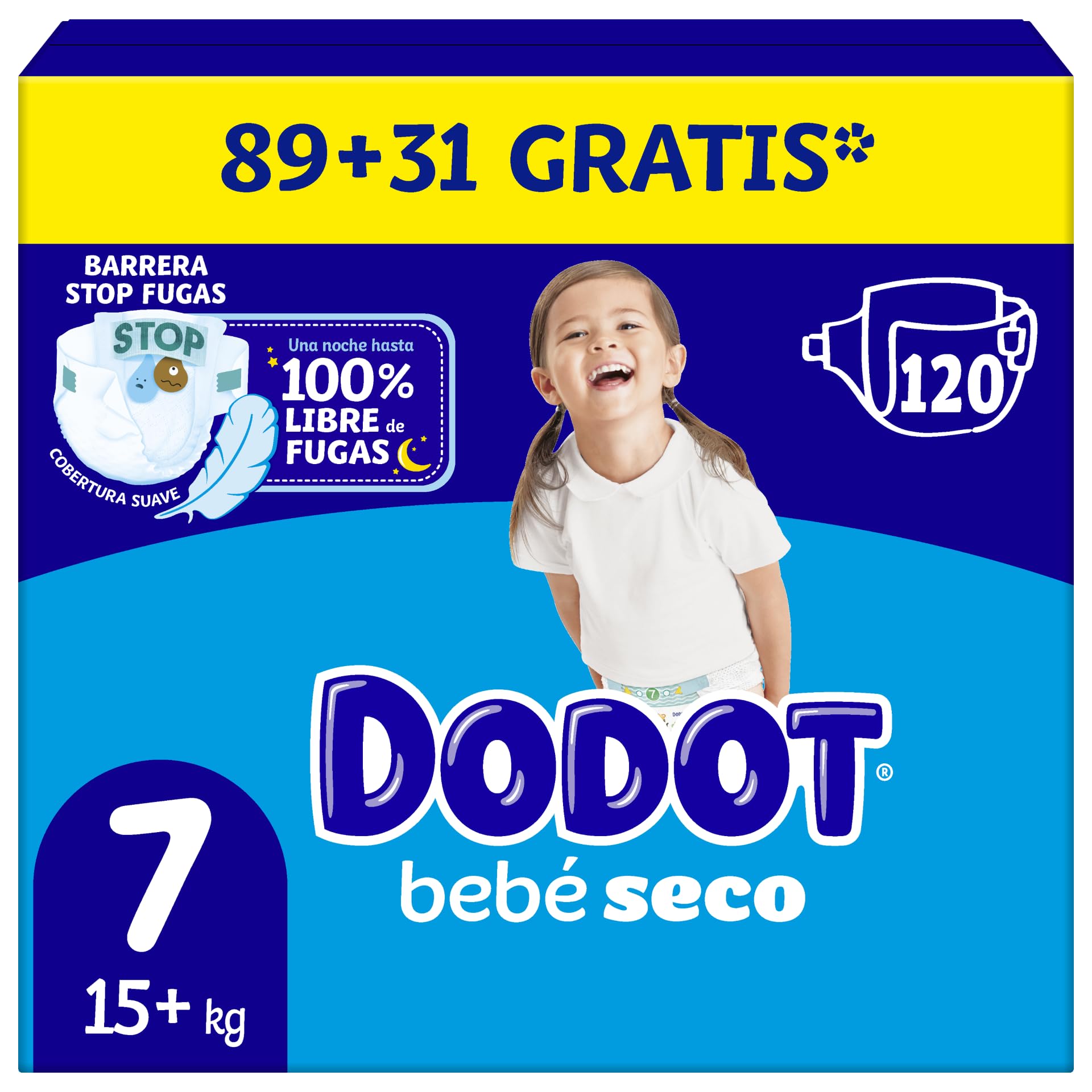 Dodot Pañales Bebé-Seco, Talla 6 (13-18 kg), 132 Pañales + Regalo de 1 Pack de 10 Toallitas Aqua Pure 99% Agua, Una Noche Hasta Un 100% Libre De Fugas, Pack mensual — view 10