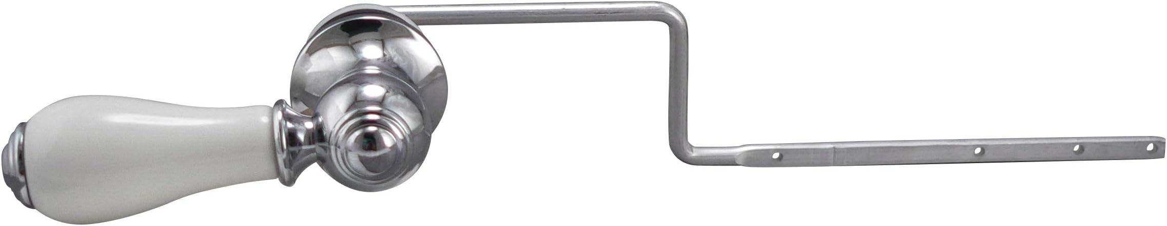 Keeney Manufacturing PP836-70PCPOL Universal Fit Toilet Handle Tank Flush Lever, Decorative Faucet Style for Front, Side, or Angle Mount, 1 set, Porcelain and Chrome