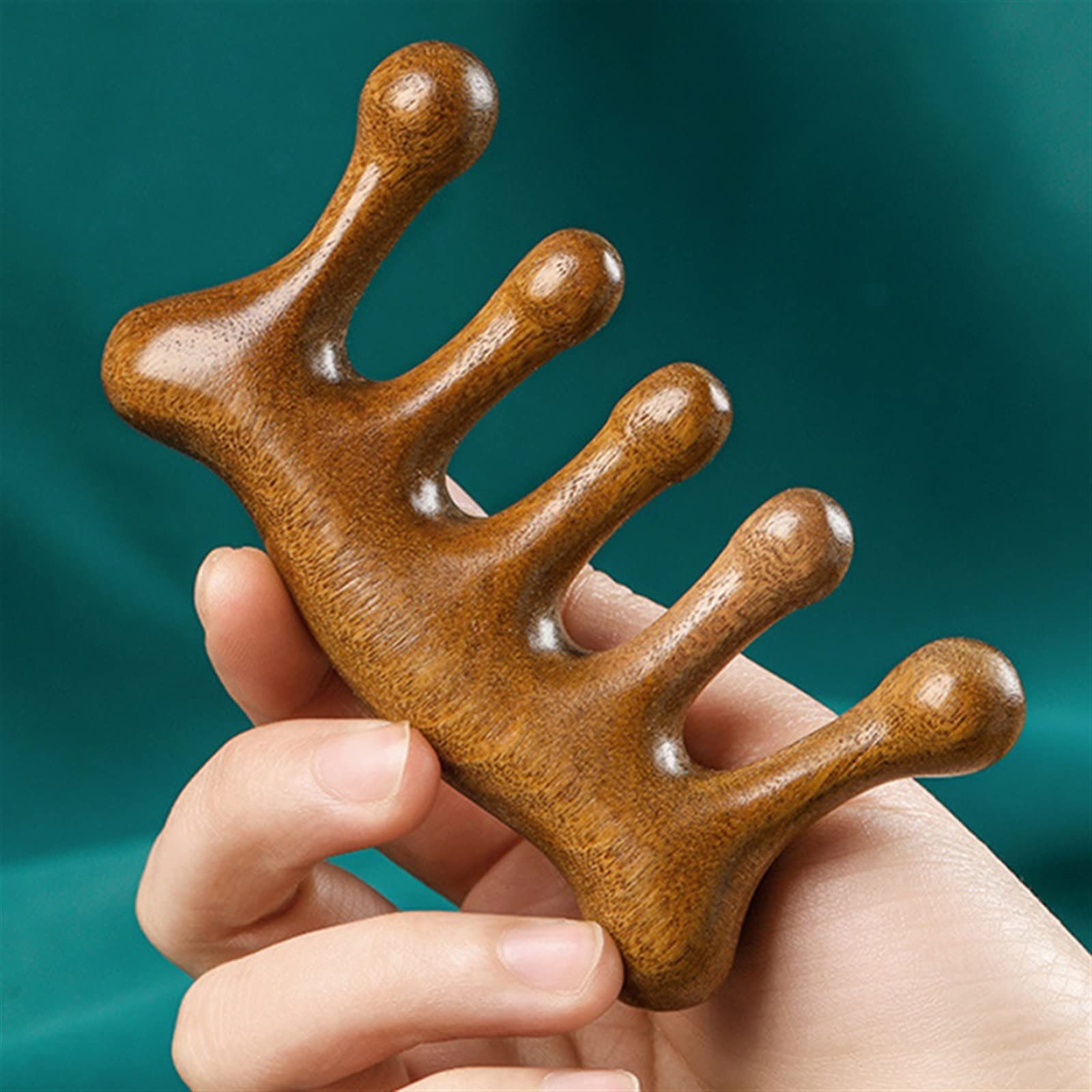 DieffematicSZ Grzebień Sandalwood Eye, Shoulder, Neck, Face, Massage, Scraping, Big Wide Teeth
