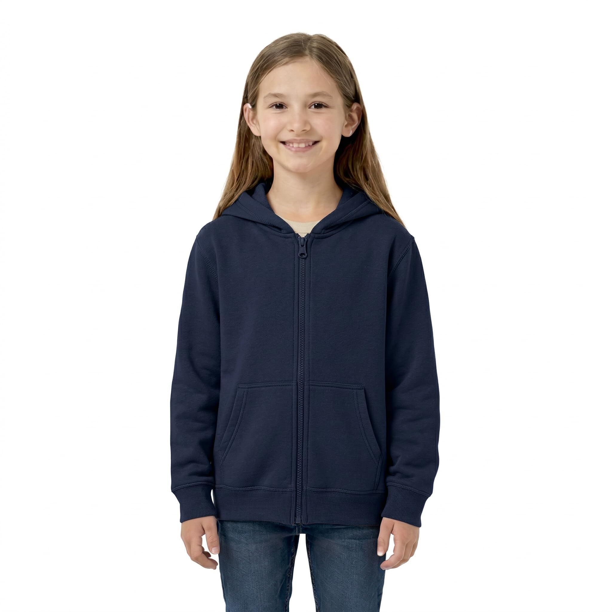 HOODLIFE Kids Zip-Up Hoodie Sweatshirt – Soft Cotton Fleece Hooded Jacket with Kangaroo Pockets – Warm Casual Hoodie for Girls-image-47