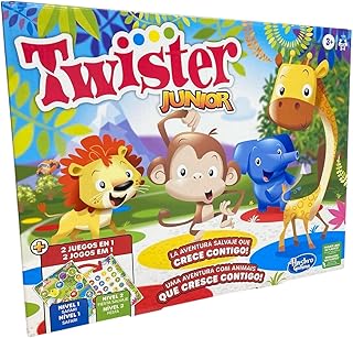 Comprar Hasbro Gaming Juego Twister Junior - Aventura con Animales - Tapete de 2 Lados 2 Juegos en 1 - Juego de Fiestas Interiores de 2 a 4 Jugadores - Juguete Infantil