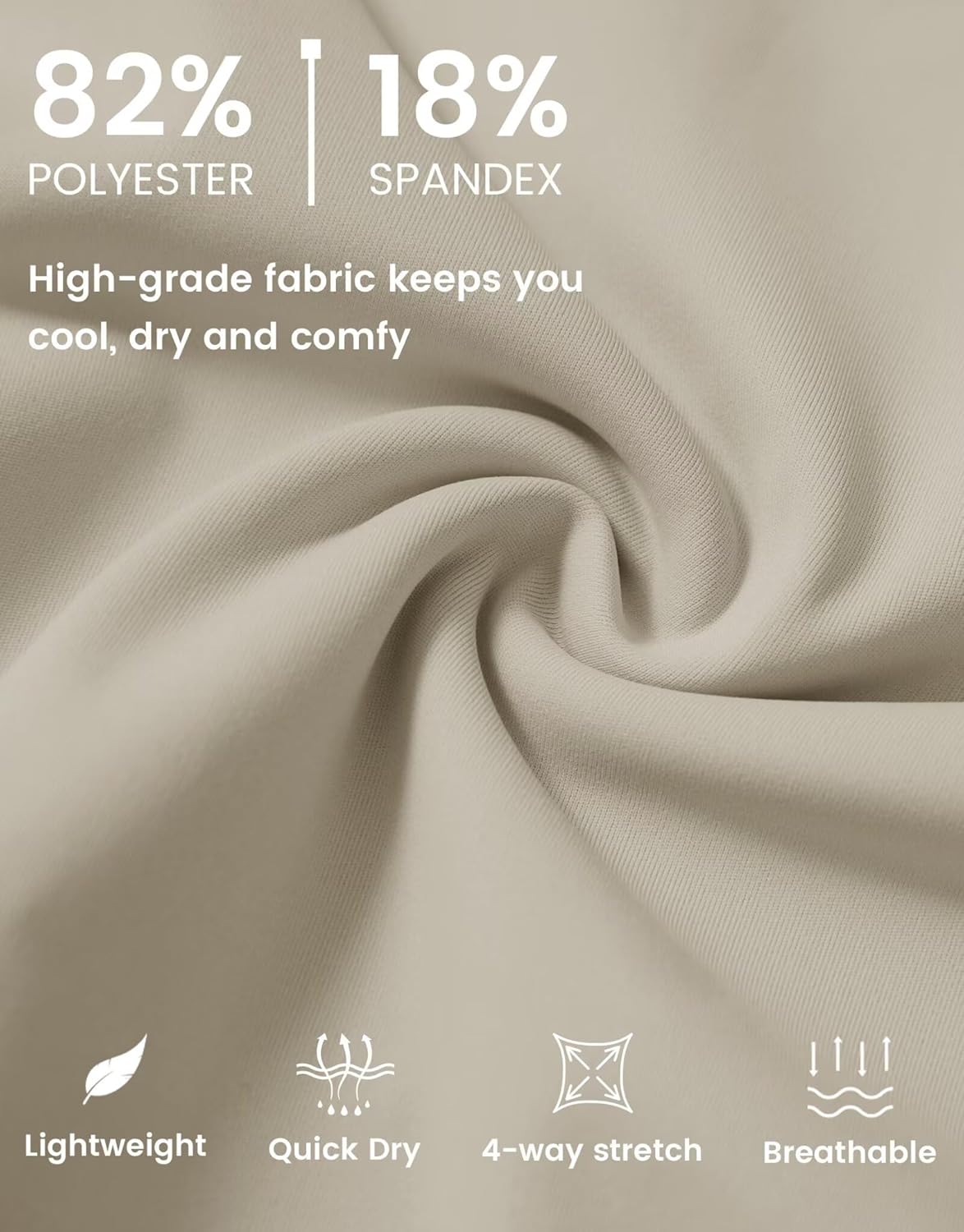 M MAELREG Men's Golf Pants Stretch Business Casual 4 Pockets Ankle Zip Lightweight Breathable Quick Dry Jogger Sweatpants - Image 5