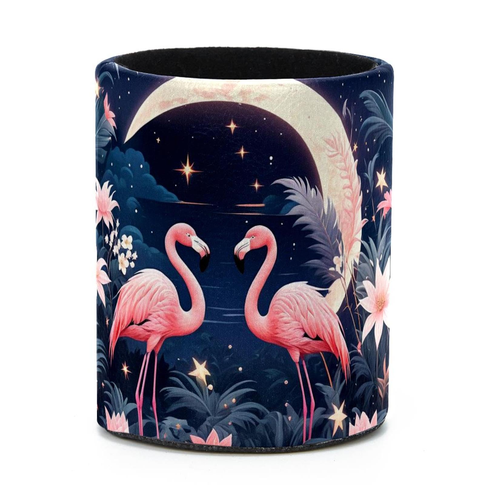 VAPOKF Round Pencil Holders for Desk, Flamingo Pen Holders Pen Pot Makeup Brushes Storage Desktop Stationery Supplies Organiser for Home Office