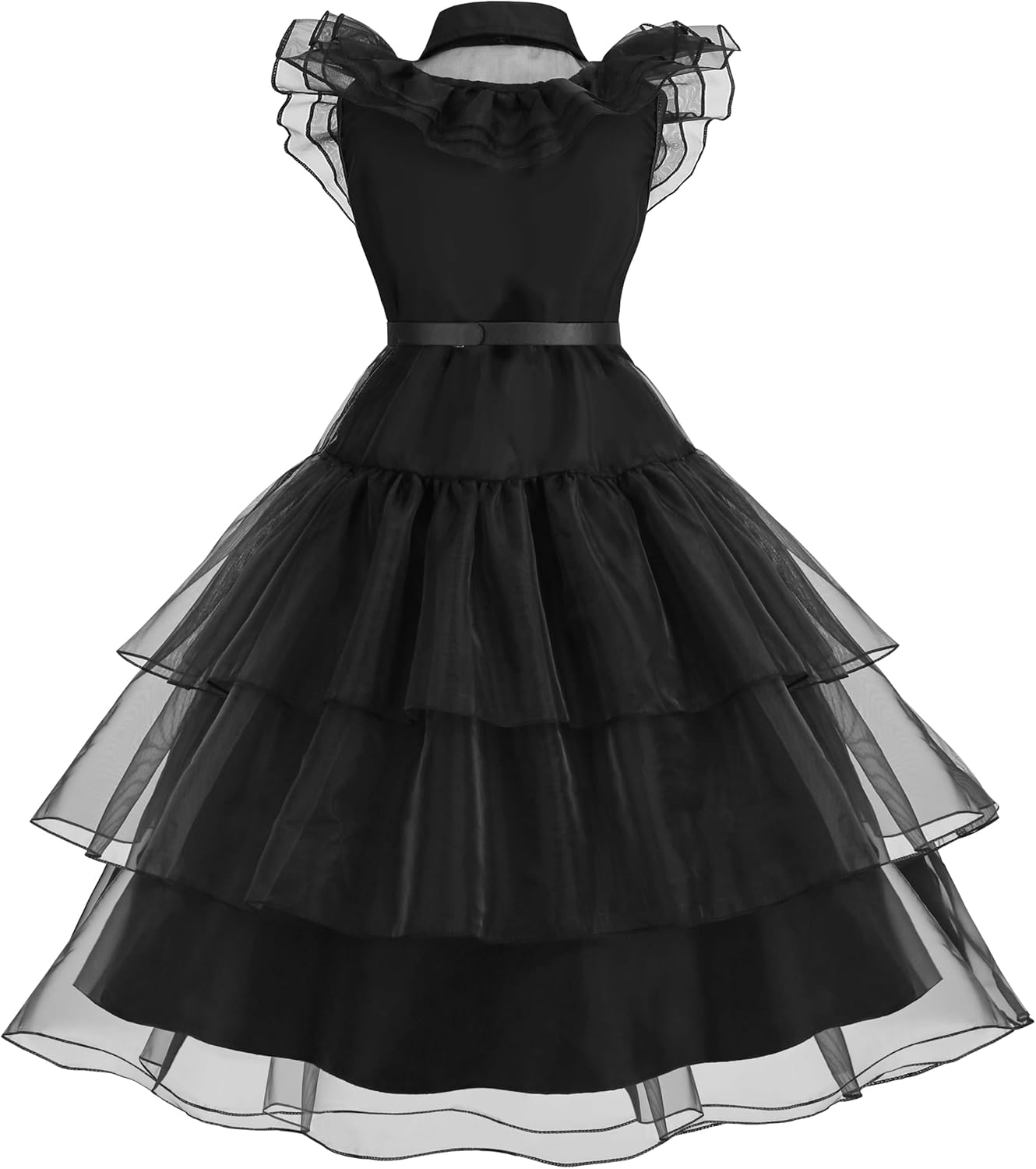 Black Costume Dress For Girls Cosplay Halloween School Rave Birthdays Party Kid Dress up Outfits 5-12Y - Image 4