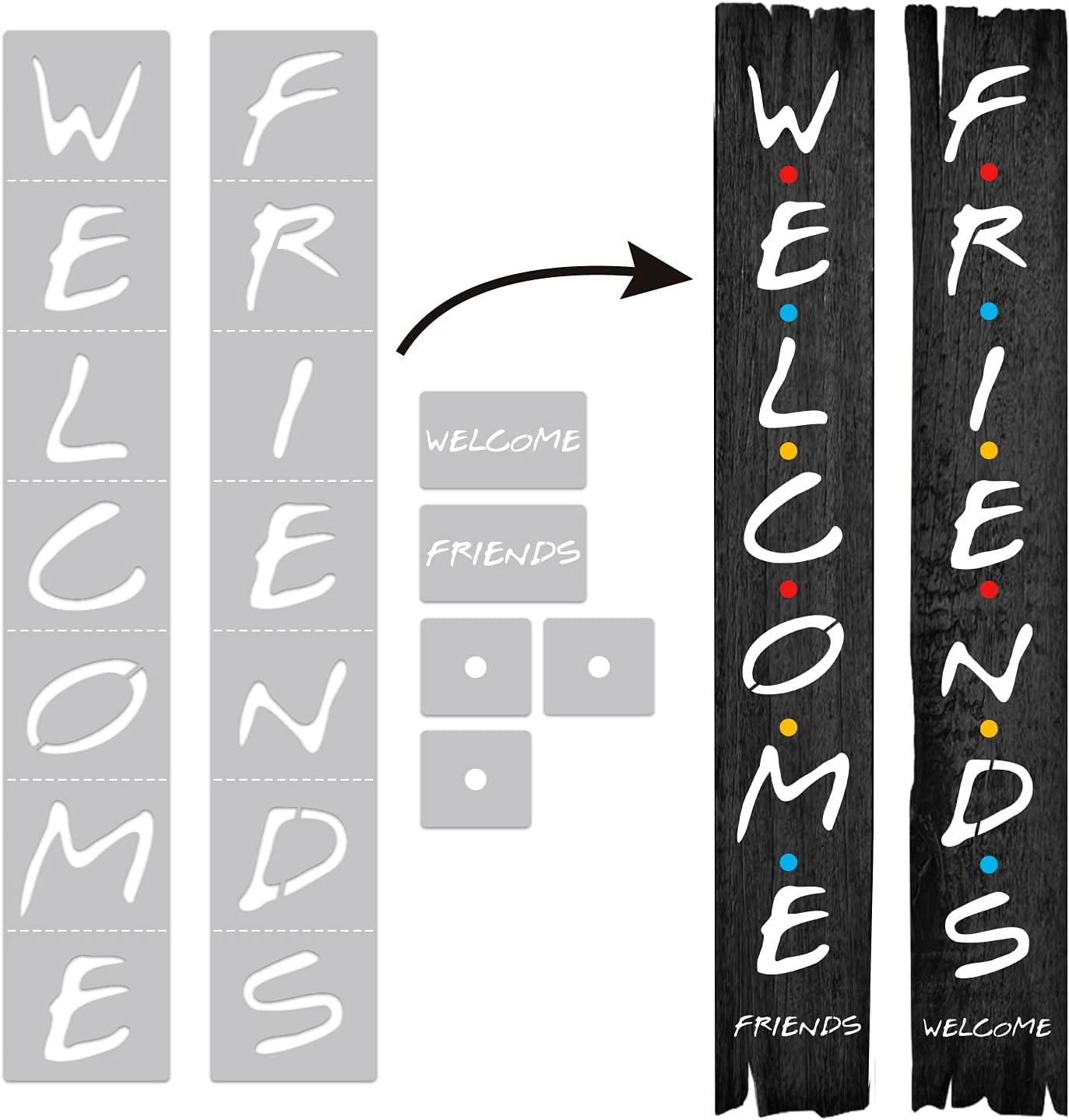 Friends Stencil for Painting On Wood, Large Letter