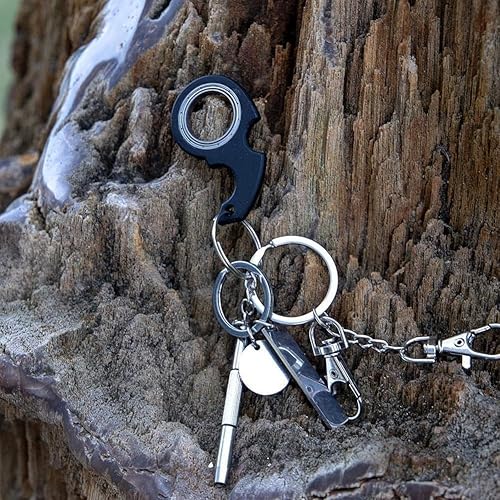 Miniatura 5 de Llavero giratorio negro, llavero giratorio para ansiedad, novedoso llavero para ejercitar los dedos, regalos Fidget Spinners para niños y adultos y