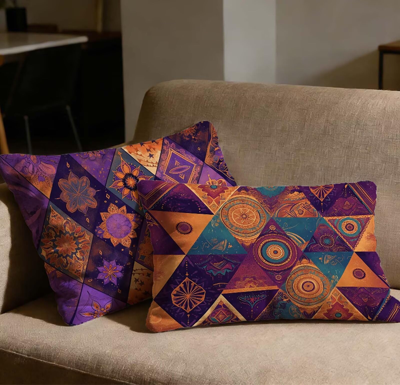 Taie oreiller 70x90 velours violet avec fermeture invisible anti-frottement
