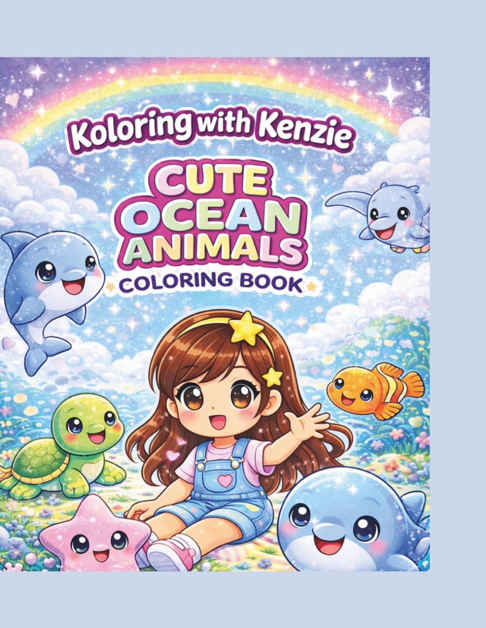 Cute Ocean Animals Coloring Book for Kids Ages 4–8: Fun and Easy Sea Creature Coloring Pages with Dolphins, Sharks, Turtles & More! (Koloring with Kenzie)