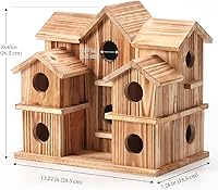 YYYUAN 10-Room Cedar Bird House for Outside - Handmade Wooden Haven for Finches, Bluebirds, Hummingbirds, Cardinals - Garden Backyard Decor