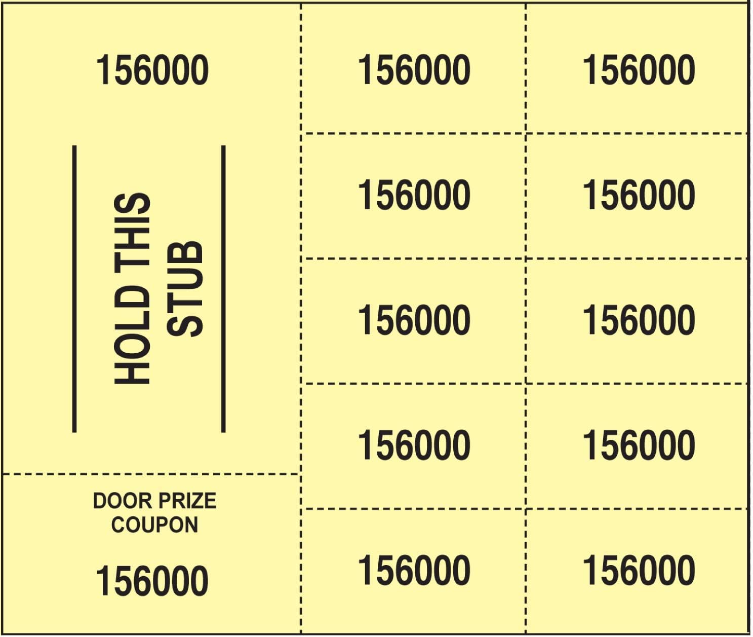 500 Yellow Chinese Tickets - "Hold This Stub" OR "Buyer's Name, Email & Phone" - Choose: 25, 20, 15, 10 or 5 Bid Numbers per Sheet (25 Bid Numbers per Sheet, Stub w/ "Buyer's Name, Phone & Email")
