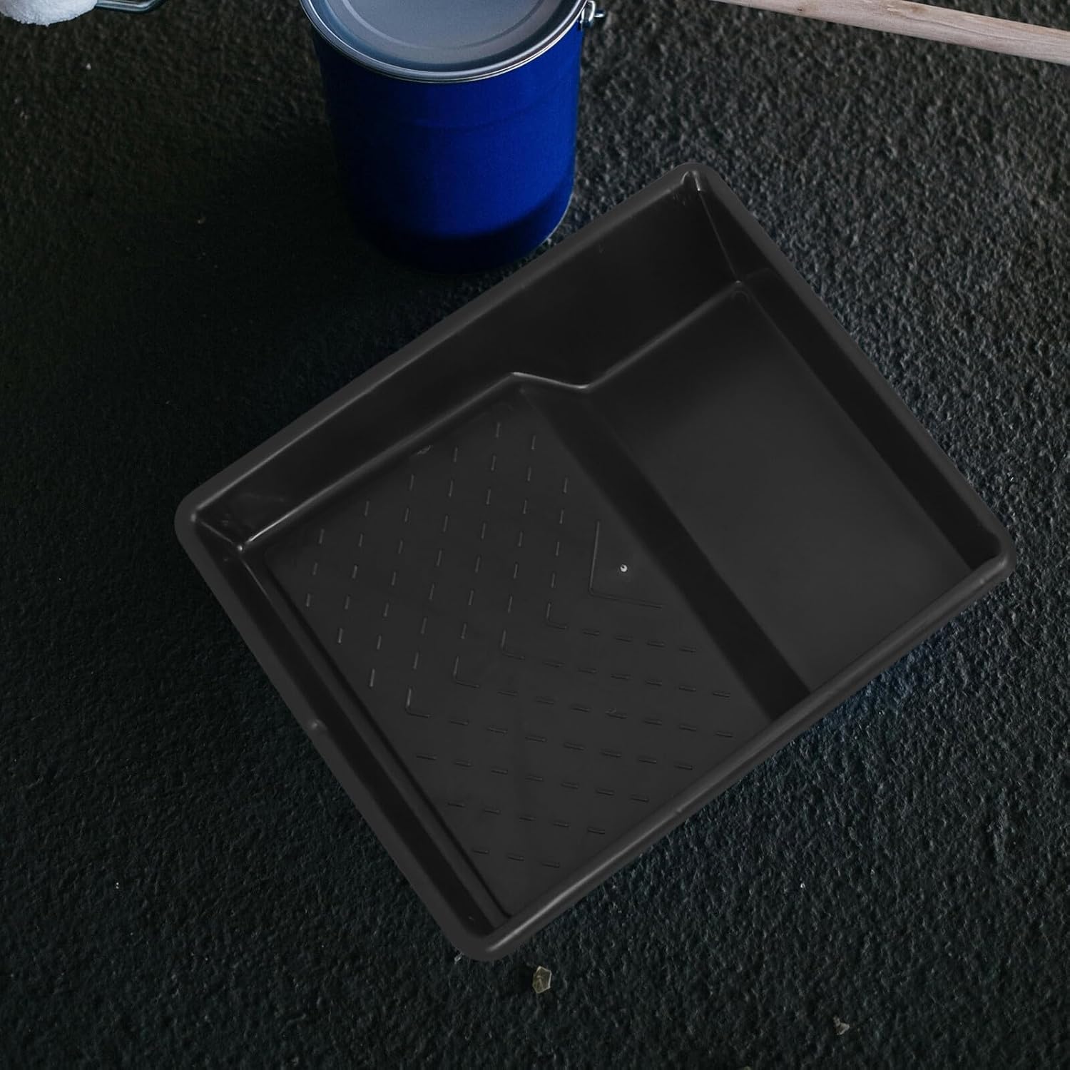 CALLARON 2pcs Small Plastic Paint Trays with Rollers Plate Kit, Black Paint Pail Liners for Wall Painting and Home Improvement