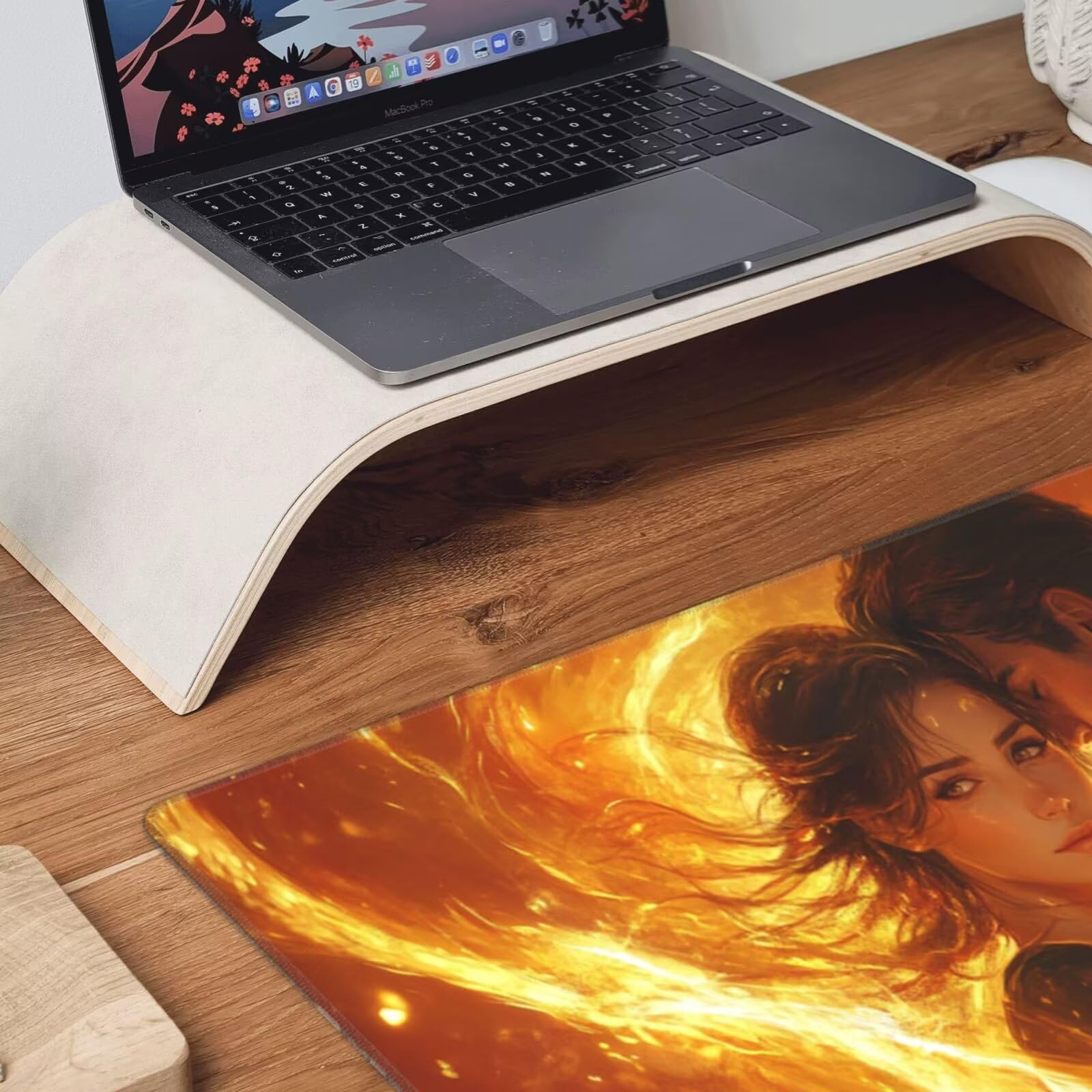Żółta podkładka pod mysz XXL Para na biurko 1600 x 800 x 3 mm zmywalna podkładka do gier na laptopa, z antypoślizgową gumową podstawą do gier, PC, pracowników biurowych Y643