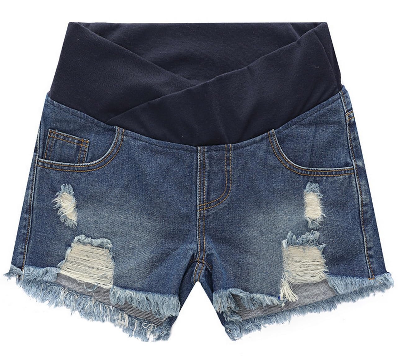 Premaman Shorts Donna Jeans Pantaloncini Premaman Cotone Leggings Corti maternità Regolabile Ventre Banda Pantaloni Regolabili Over Bump per la Gravidanza Estate