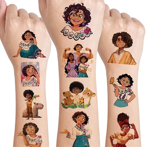 8 hojas de bonitos tatuajes temporales para niños, suministros mágicos para fiestas de cumpleaños, recuerdos mágicos de fiesta para niños, niñas,