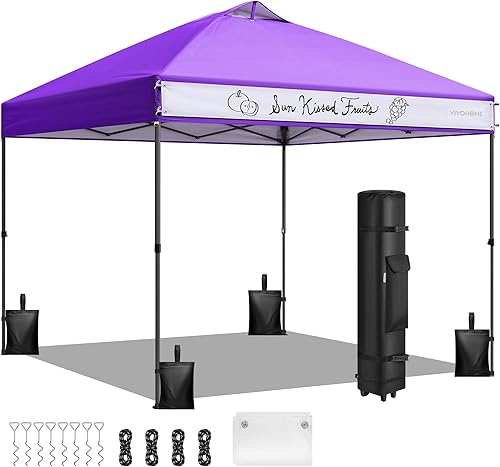 Miniatura 18 de VIVOHOME - Tienda de campaña desplegable de 10 x 10 pies, configuración de un solo empuje, tienda de campaña portátil para exteriores resistente con