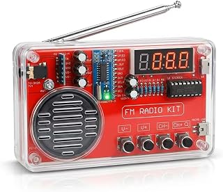 FM Radio DIY Kit for Soldering Practice, Portable Electronics Learning Kit with FM 87-108MHz, LED Display, Headphone Jack, Automatic Station Search for STEM Education