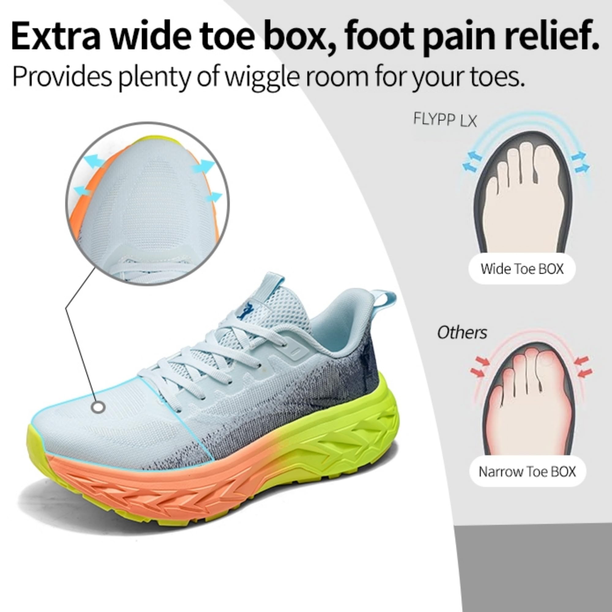 Men's and Women's Barefoot Running Shoes with Wide Toe Box & Zero Drop Sole - Non-Slip Lightweight Athletic Sneakers for Trail, Hiking, Gym, Walking