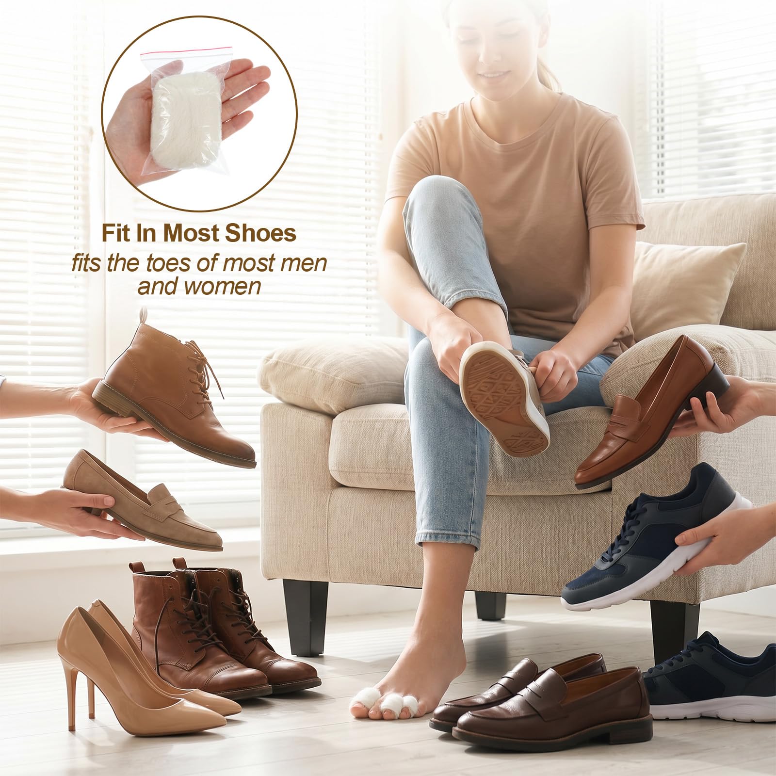 2 Stück Lammwolle für Zehen Schafwolle Lambs Wool Padding for Toe Lammwolle Kissen für Ballenzehen Sanft Atmungsaktiv Weiche Zehentrenner Wollpads Reduzierung von Reibung