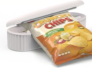 Mini Bag Sealer with 4 Adjustable Mode, 4000mAh Rechargeable Heat Sealer for Plastic Bags, Auto Shut-Off & Insulated Strips, Portable Heat Sealer for Snack, Chip, and Cookie Bag