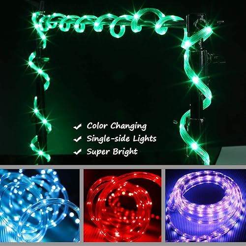 Miniatura 2 de Tira de luces impermeables de 16.4 pies para exteriores, cuerda de luz de persecución de color de ensueño con control remoto, tira de luz de