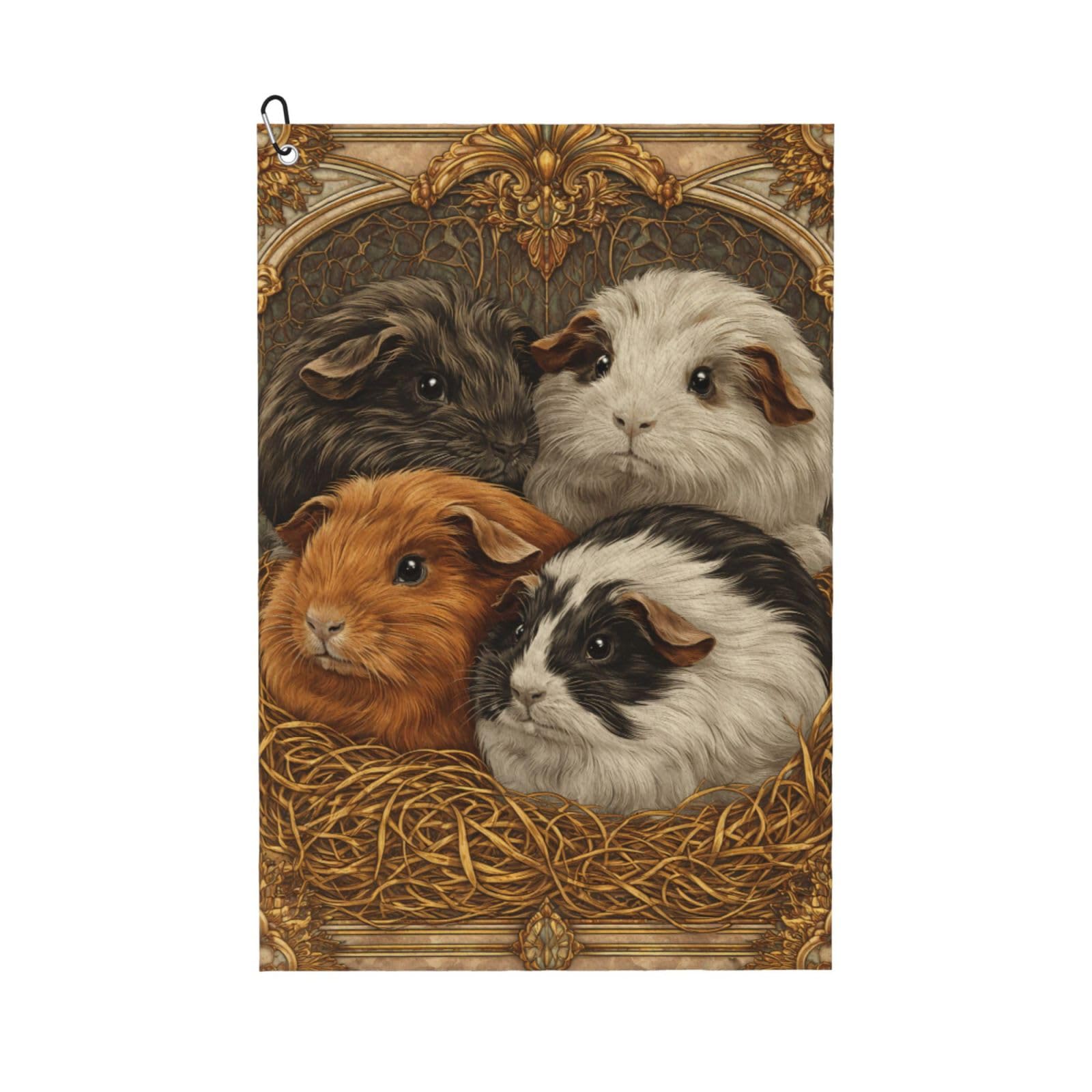 Oudrspo Funny Cute Guinea Pig Multi-Functional Golf Towel | Absorbent Quick Drying 16x24in