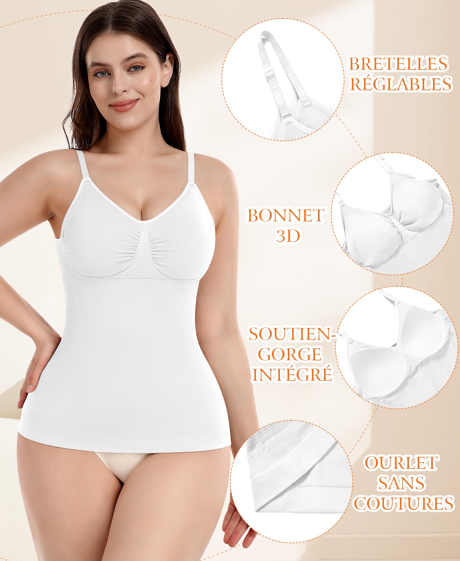 YARRCO Débardeur Gainant Femme Ventre Plat Body Shaper Tank Top