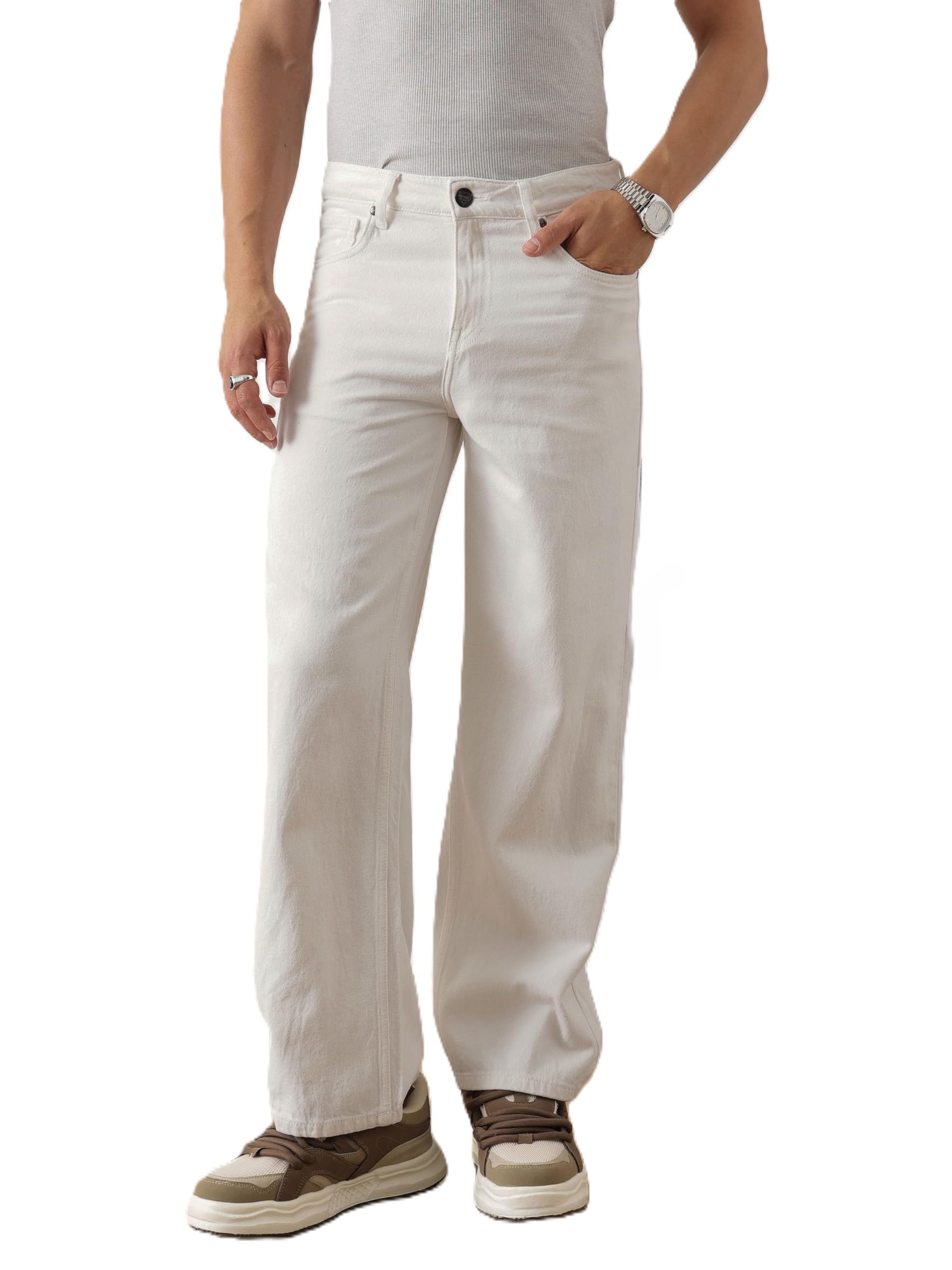 thomas scott Men's Comfort Baggy Fit Jeans | Light Shade Clean Look Denim | 5 Pocket Design | Non-Stretch Casual Jeans for Men-picture-14