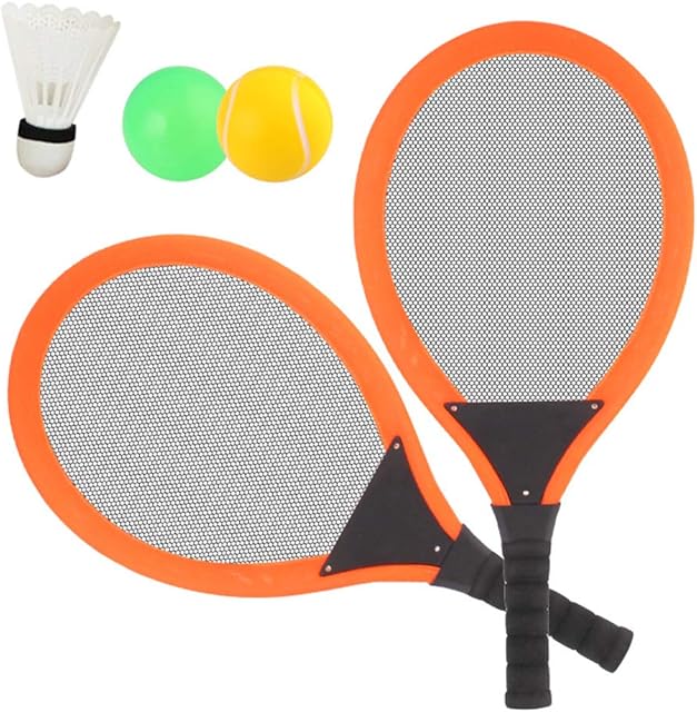 Tennis Rackets Set for Kids,Soft Badminton with Shuttlecock Balls Boys and Girls Beach Outdoor Sport Toy
