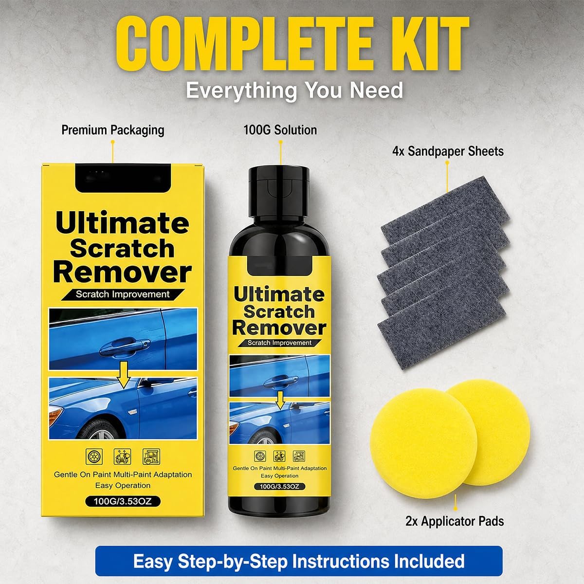 2Stück Nanopolix Kratzerentferner,Nanopolix Ultimate Scratch Remover,beseitigt alle Autokratzer in 60 Sekunden für alle Autos,schnelle Reparatur von Kratzern und Wiederherstellung des Glanzes