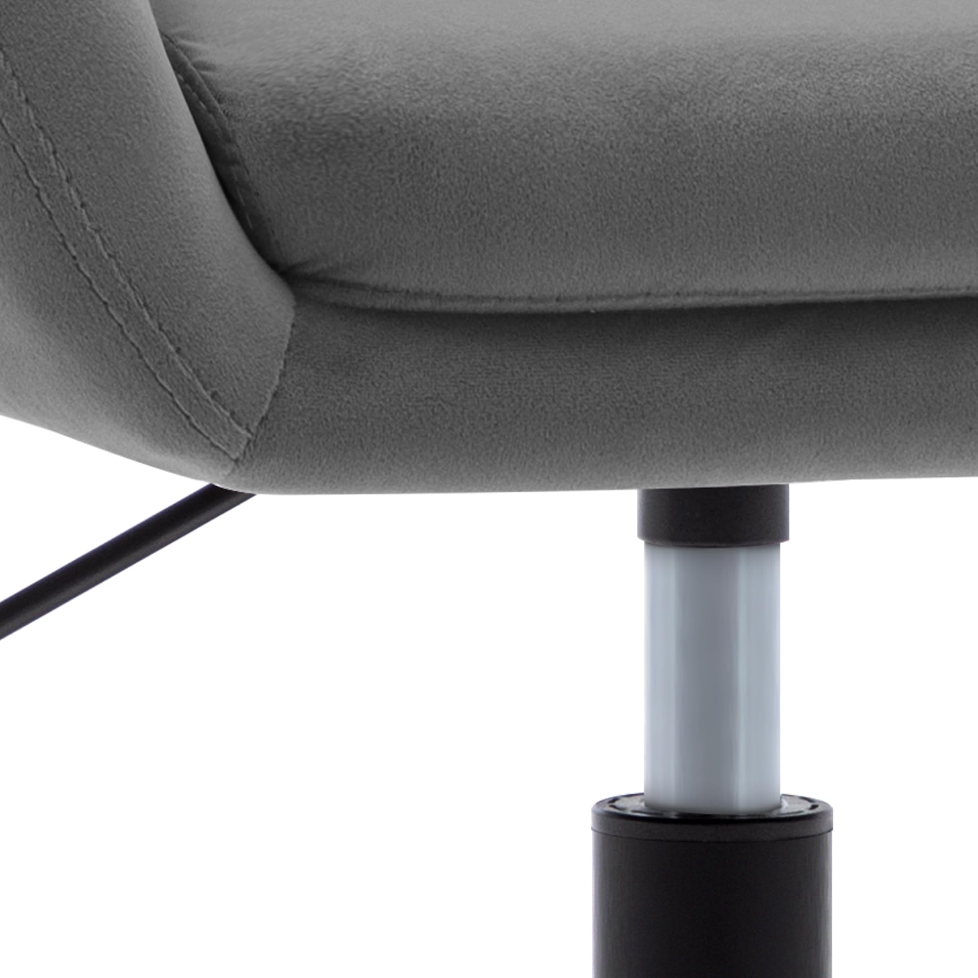 Duhome Schminkstuhl Höhenverstellbar, Lounge Sessel aus Samt Drehbar Cocktailsessel Drehstuhl mit Armlehne für Wohnzimmer Esszimmer Schlafzimmer, Grau