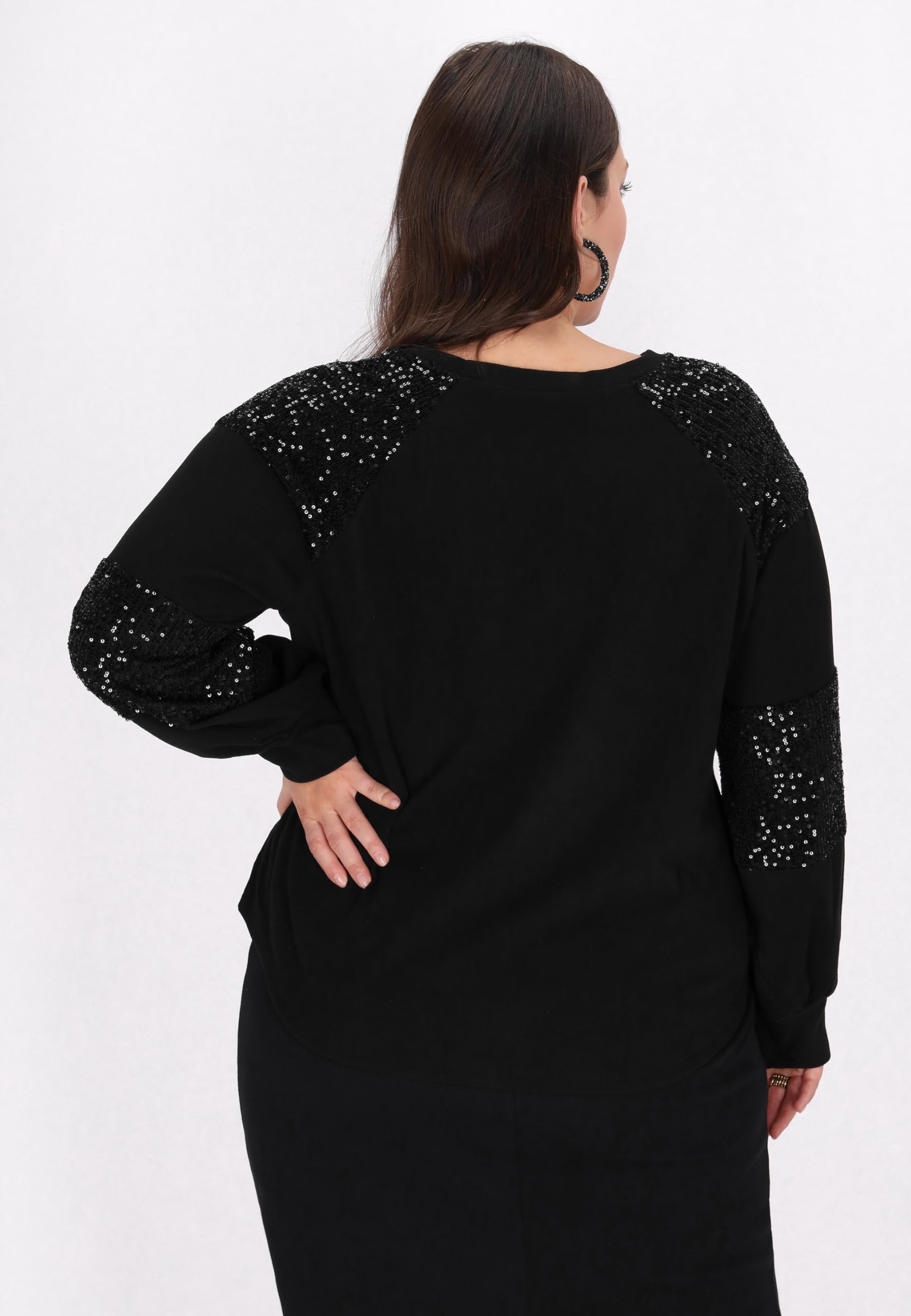 faina Damska bluzka plus size, czarna