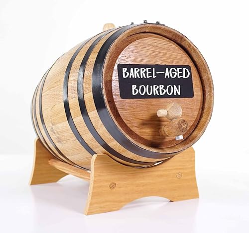 Barril de whisky 5 litros con pizarra frontal Barril de roble para envejecer whisky vino tequila salsa picante Barril de vinoBourbon Barril para