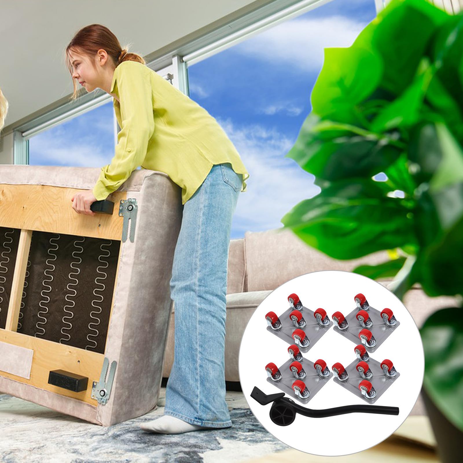 Schwerlast Möbelheber Satz aus Eisen und Gummi mit Rädern Tragbares Design für Einfaches Heben und Transportieren Großer Möbel im Haushalt und Lager