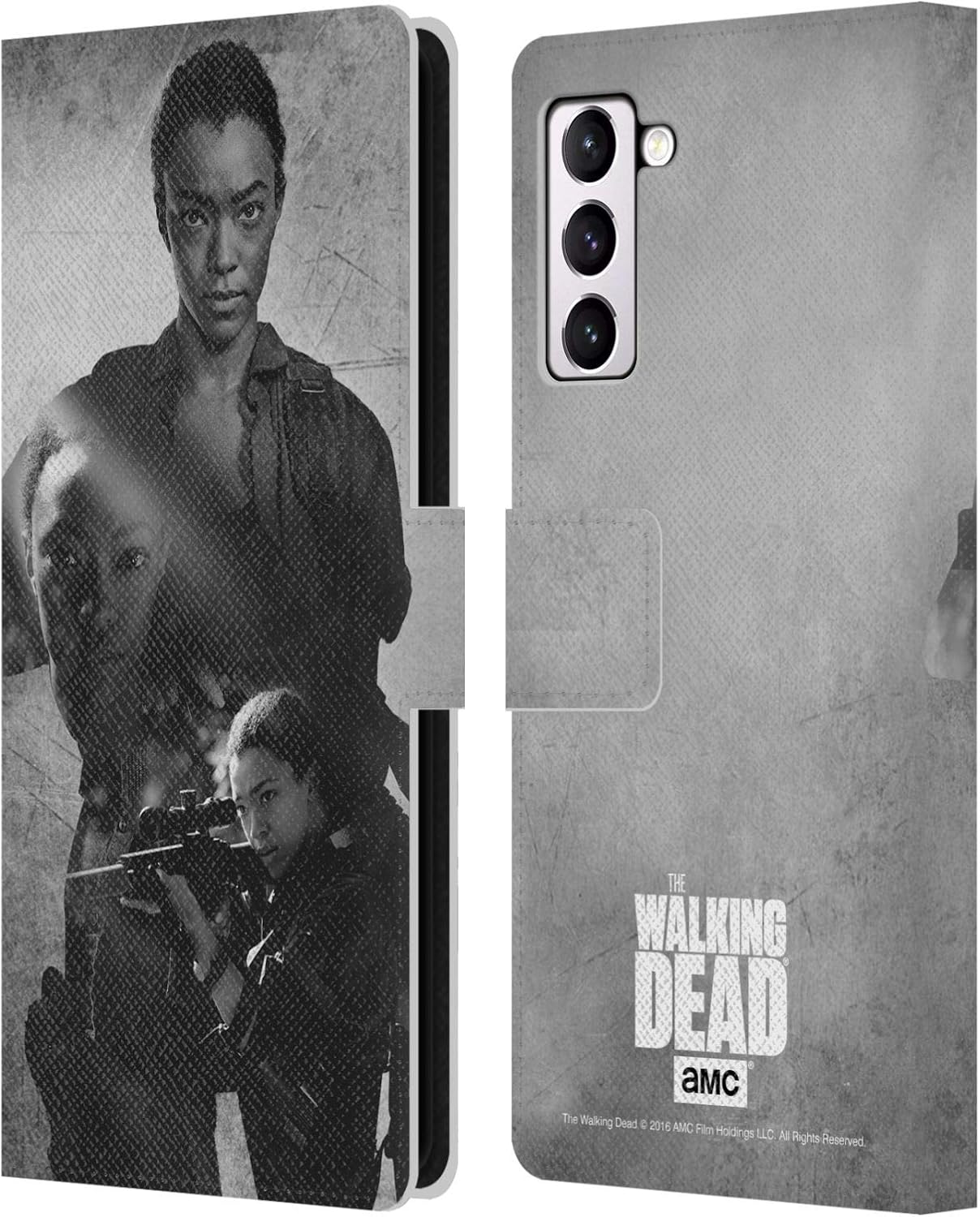 Head Case Designs Officially Licensed AMC The Walking Dead Sasha Double Exposure Leather Wallet Case Compatible with Samsung Galaxy S21+ 5G