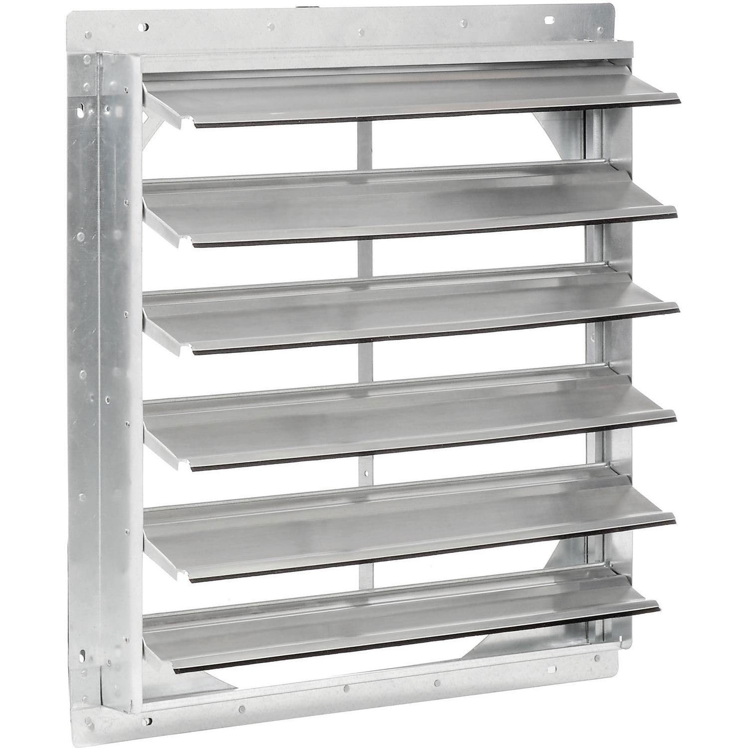 Aluminum/Steel Shutter For 24" Guard Mounted Exhaust Fan by Global Industrial – 28.5"L x 27.13"W x 27"H, Aluminum, Gray, Model 245716
