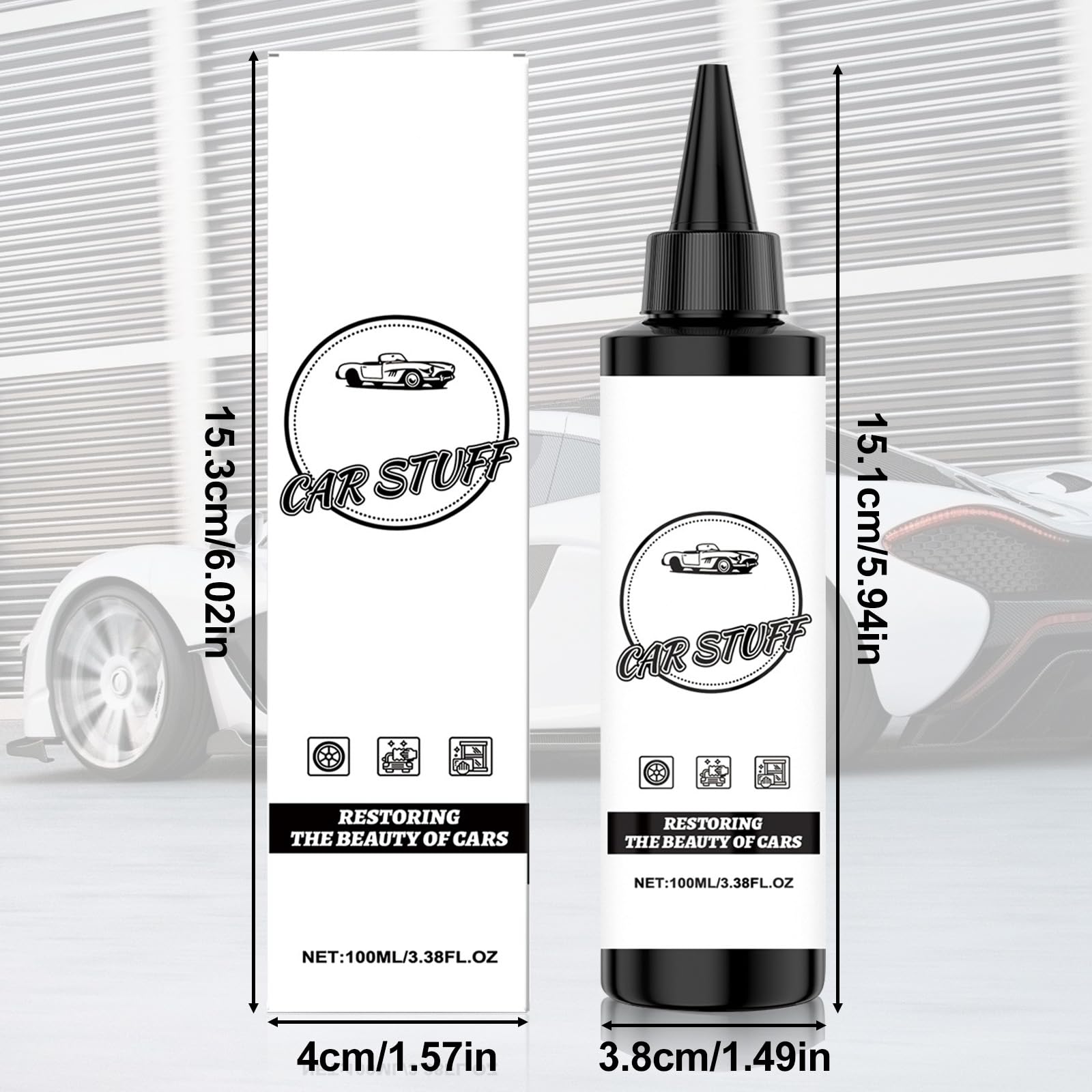 2Pcs Coating Agent for Car, Long-Lasting High Gloss Top Coat, Waterproof UV Resistant Dustproof, for Hood Side Trunk Front, 100ml/3.38fl.oz — view 6